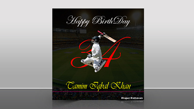 Tamim Iqbal's Birthday Social Media Design adobe photoshop birthday facebook post photoshop social media tamim
