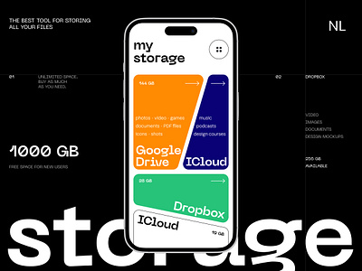 Cloud Storage App app design mobile design storage ui ux