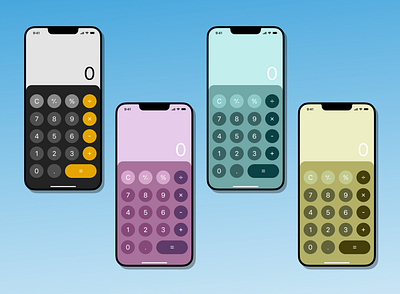 Calculator – Daily UI 004 app calculator colors dailyui dailyui001 deign figma iphone mobile screen ui