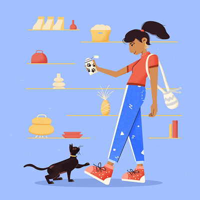 Gone shopping animation character character design illustration styleframe