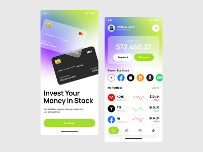 Stock Market app Design animation app design application branding invest app design invest market mobile mockup mockup mockup design app mockupdesign online trading stock exchange app stock market app ui uiux ux