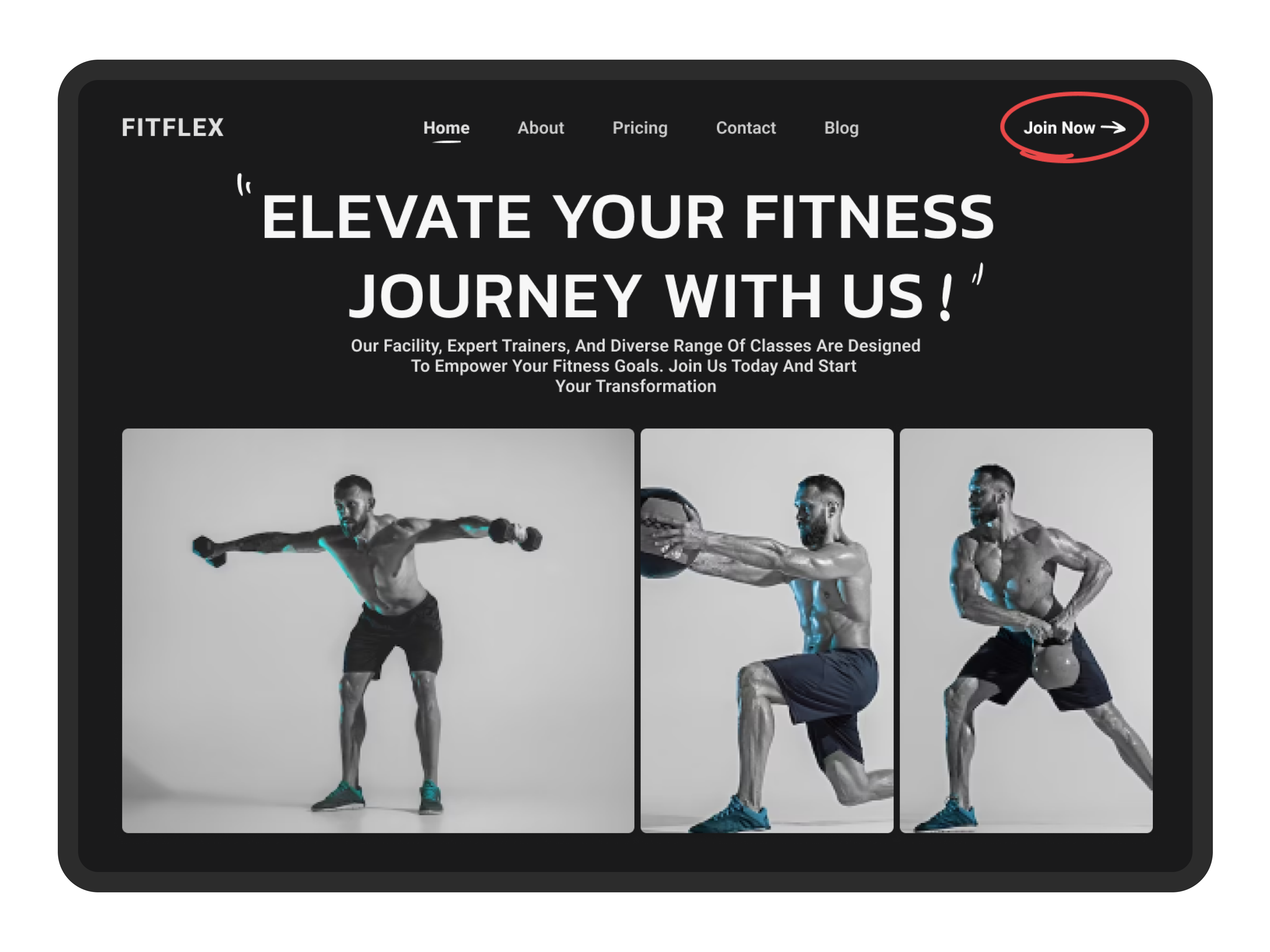 FitFlex Gym Web Interface Design app design figma gym smartanimate ui uidesign uiux ux uxdesign webdesign