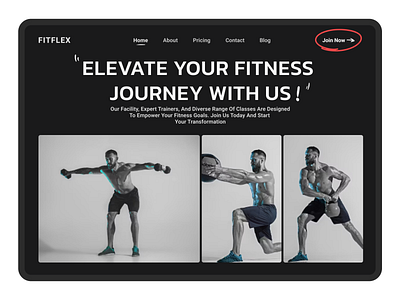 FitFlex Gym Web Interface Design app design figma gym smartanimate ui uidesign uiux ux uxdesign webdesign