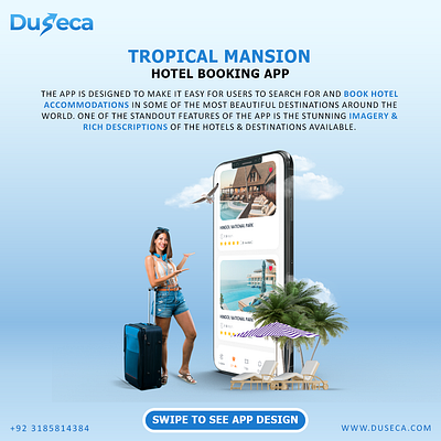 Tropical Mansion - Hotel Booking App app design app development application mobile app programming software development uiux web design