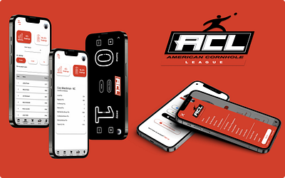 American Cornhole League app branding design graphic design ui ux