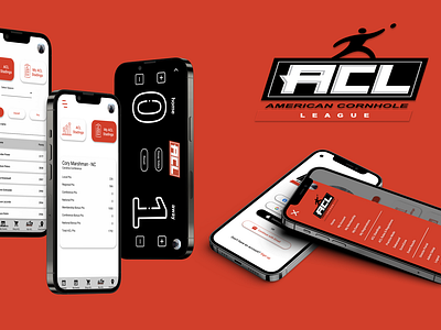 American Cornhole League app branding design graphic design ui ux