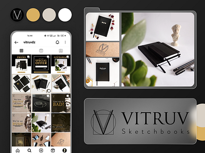 Vitruv Sketchbooks: Branding and Social Media branding design graphic design identity logo social media typography vector