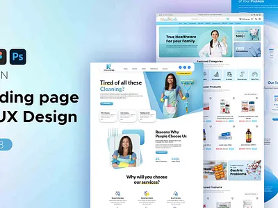 Landing page designs adobe creative cloud figma graphic design landing page design photoshop ui uiux web design web layout website design