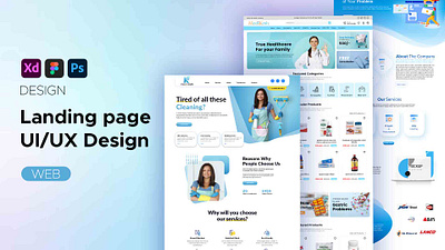 Landing page designs adobe creative cloud figma graphic design landing page design photoshop ui uiux web design web layout website design