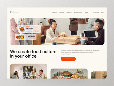 Office eat - Office Catering & Cafeteria Solutions Employees catering design food header minimal ui uidesign uiux ux web website design