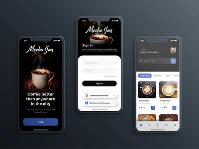 Mocha Joes - App Design app branding design graphic design illustration logo ui ux vector