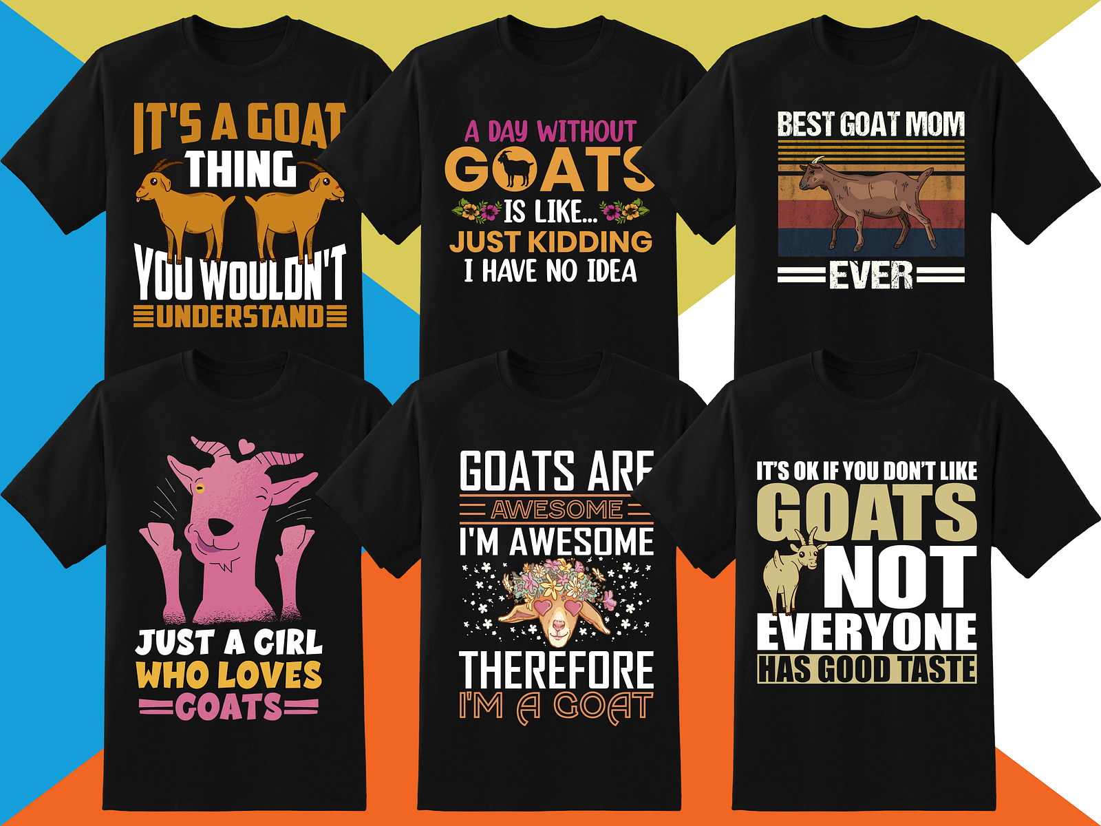 Goat TShirt Designs Bundle by AL Kabir on Dribbble