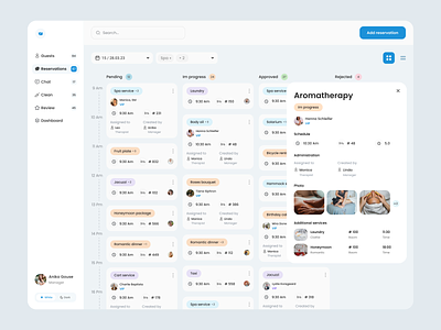 Hotel Task Manager chat clean dashboard dashboard design design guests hotel interface reservations review service staf task task manager ui ux web