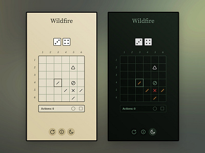 Wildfire app dice game grid mode play turn ui web