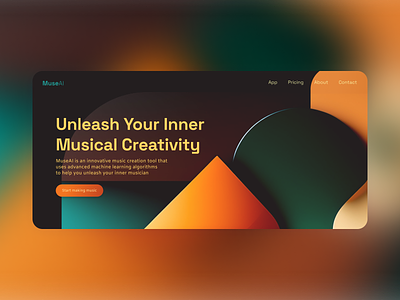 Hero Web Design for Music AI - concept ai artificial intelligence concept design hero section landing page mockup music ai web design