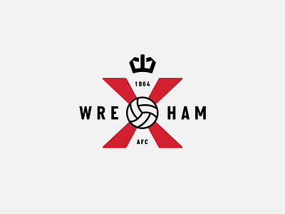 Wrexham AFC athletics badge ball branding crest design emblem football geometric icon illustration logo minimal soccer sports symbol team vector wrexham