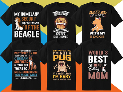 Dog T-Shirt Designs Bundle branding design graphic design illustration logo teacher typography ui ux vector