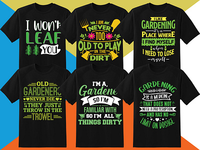 Gardening T-Shirt Designs Bundle branding design graphic design illustration logo teacher typography ui ux vector