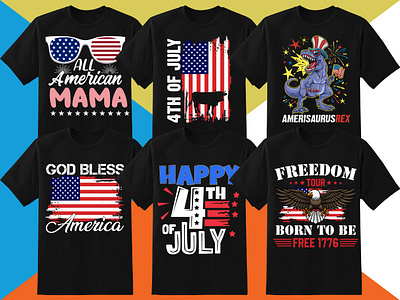 4th July T-Shirt Designs Bundle branding design graphic design illustration logo teacher typography ui ux vector