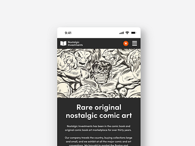 Nostalgic Investments mobile experience artists best practices branding comic art comics design digital design graphic design mobile mobile grid mobile view ui