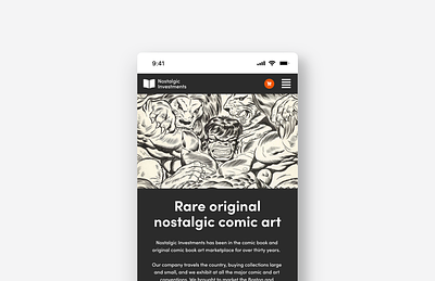 Nostalgic Investments mobile experience artists best practices branding comic art comics design digital design graphic design mobile mobile grid mobile view ui