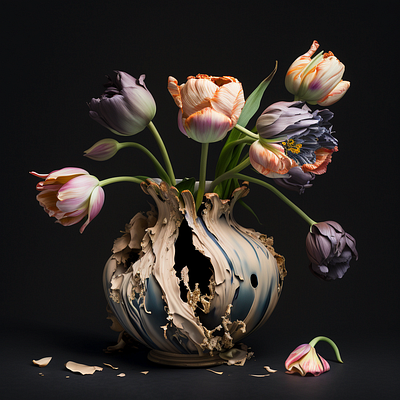 Tulips. 3d art bouquet design digital art flowers graphic design illustration tulips vase