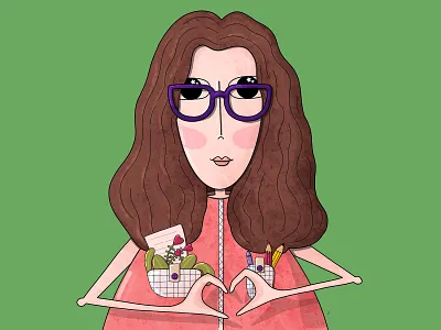 Portrait child illustration girl graphic design illustration magazine illustration portrait procreate woman