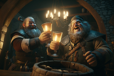 In the tavern. 3d art design digital art dnd dwarf fantasy goblin graphic design illustration magic render tavern