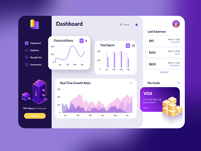 Dash for Money animation dashboard design ui web