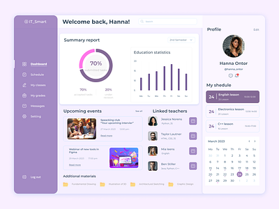 Dashboard for student design figma graphic design illustration photoshop typography ui ux