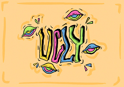Hand Lettering Doodles #01 colorful doodle doodle art eyes hand drawing hand drawn hand lettering lettering letters pastel procreate retro sketch sleepy stoned ugly