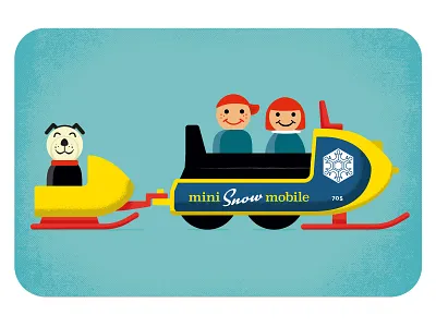Fisher Price Little People mini Snow Mobile 1970 boy design dog fisher price girl illustration retro snow snowmobile toys vector vintage