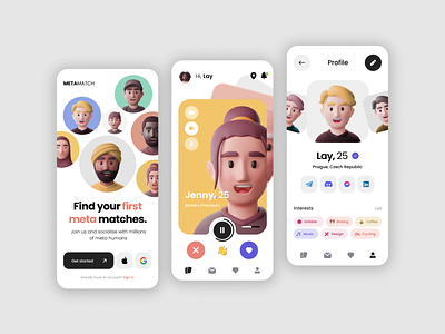 Mobile Design for Dating App app app design dating ui ux