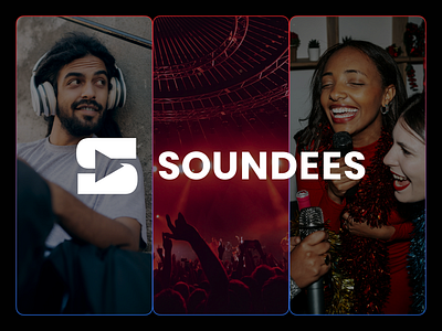 Streaming Platform Logo Design - Soundees black branding concerts digitalbranding flat logo gradient graphic design identity karaoke logo minimal logo music negative space logo play icon s streaming service vector