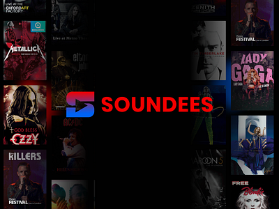 Concert Platform Soundees Logo concerts graphic design karaoke logo music play icon s vector