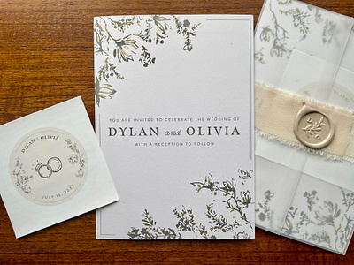 Dylan & Olivia's Wedding Invitations adobe calligraphy creative design drawing floral graphic design illustration logo print sketch