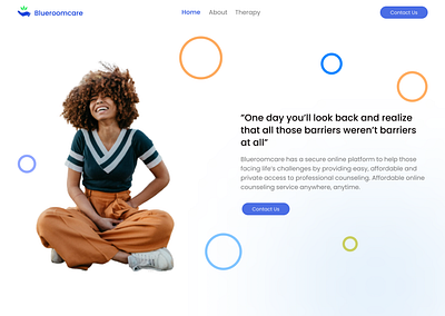 Landing Page Design For Blueroomcare Therapy Company. branding design figma typography ui ux