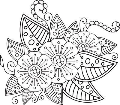 Doodle Design black and white coloring colouring page crative design doodle dribbble floral design flower flowers front design graphic design illustration mandala page pata