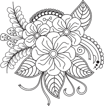 Doodle Design black and white coloring colouring page creative design doodle dribbble flowers front design ful graphic design illustration mandala mehndi page pata