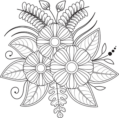 Doodle Design alpona black and white coloring colouring colouring page creative design doodle dribbble flowers front design graphic design illustration mandala mehndi page pata