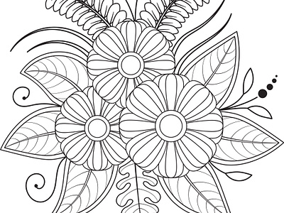 Doodle Design alpona black and white coloring colouring colouring page creative design doodle dribbble flowers front design graphic design illustration mandala mehndi page pata