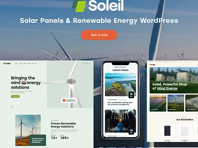 Soleil - Solar Panels & Renewable Energy WordPress Theme design illustration logo web design web development webdesign woocommerce wordpress wordpress theme wordpress themes
