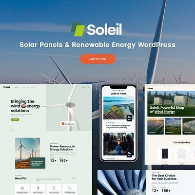 Soleil - Solar Panels & Renewable Energy WordPress Theme design illustration logo web design web development webdesign woocommerce wordpress wordpress theme wordpress themes