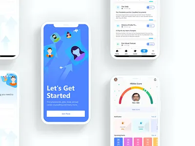 Online Job Hunt- Mobile Application cards hr hr managemnet mobile mobile ui design splash screen ui uicards vector graphics