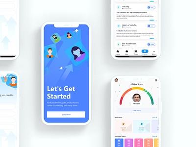Online Job Hunt- Mobile Application cards hr hr managemnet mobile mobile ui design splash screen ui uicards vector graphics