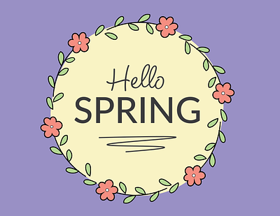 Hello Spring design graphic design