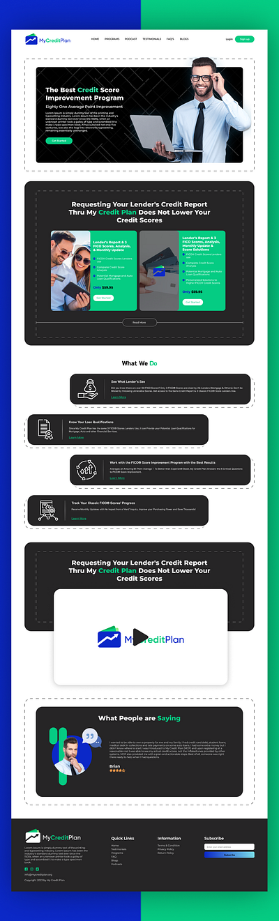 My credit plan website UI design