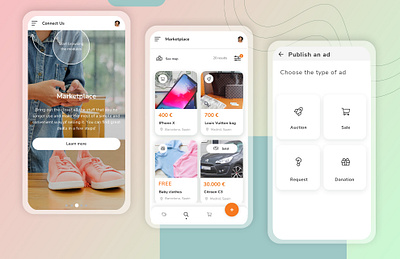 APP Marketplace for colleages android app design graphic design interface items market marketplace sell ui user ux web