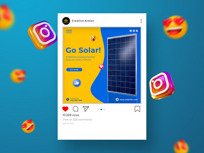 Solar panel Instagram square social media promotion post design square post