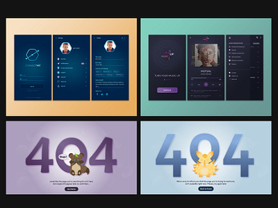 Daily UI Challenge daily ui challenge dating app error 404 error page illustration music player settings sign up ui user interface user profile
